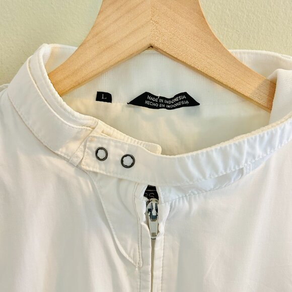 Members Only White Bomber Jacket Mens Size Large Windbreaker Cafe Racer 80s - Picture 2 of 10